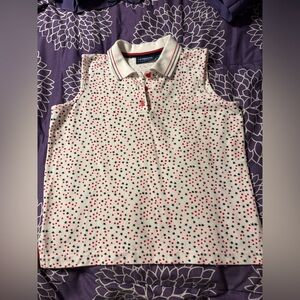 Liz Sport sleeveless patriotic polo style shirt